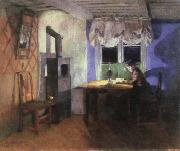 Harriet Backer by lamplight France oil painting artist